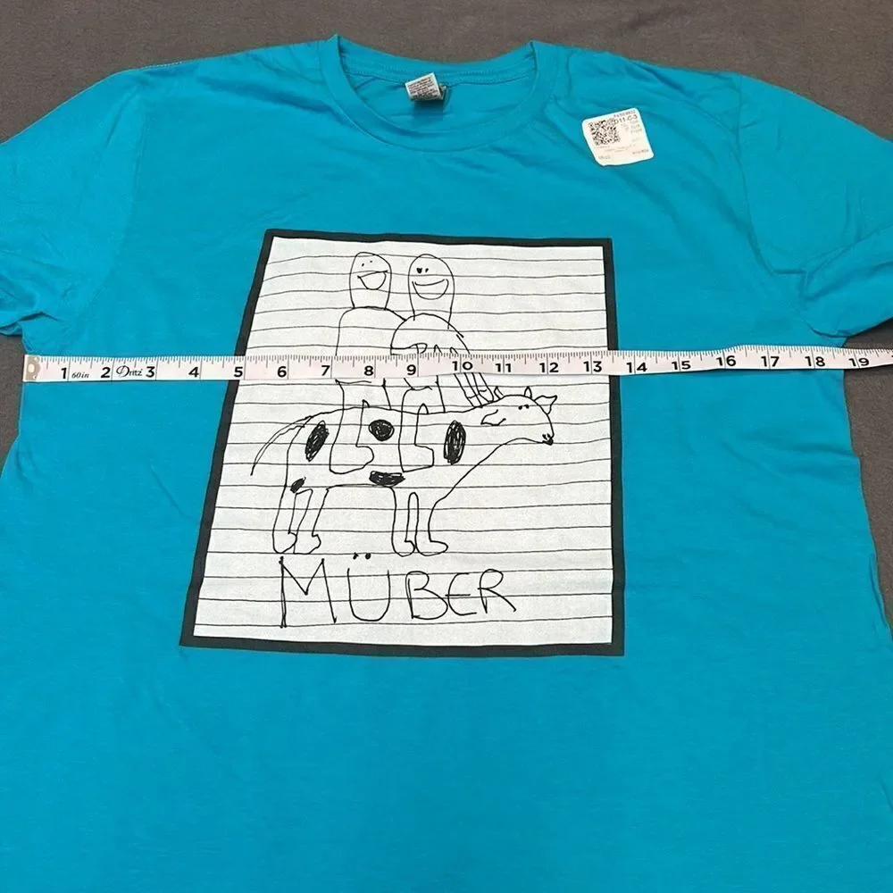 Tropical Blue Kids Art Müber Graphic Tee Size Medium